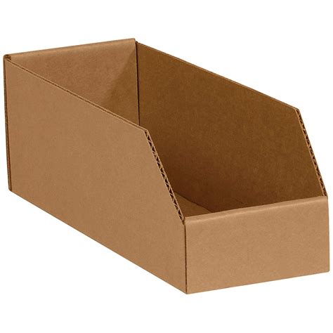 Kraft Corrugated Open Top Bin Boxes 4 X 12 X 4 12 Binmt412k Lot