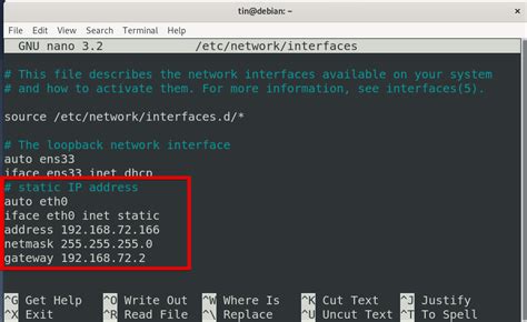 Network Configuration On Debian Vitux