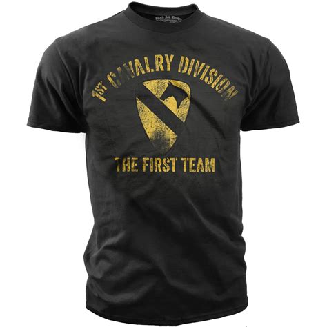 Mens Army T Shirt Us Army 1st Cavalry The First Team