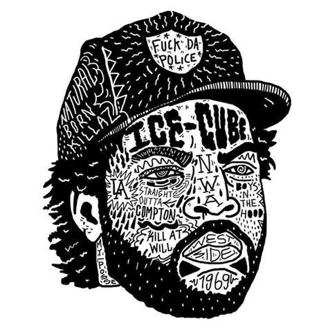 Ice Cube Canvas Print By Nick Cocozza Icanvas Hip Hop Illustration