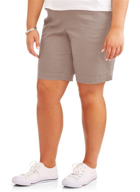 Just My Size Womens Plus Size 2 Pocket Pull On Shorts