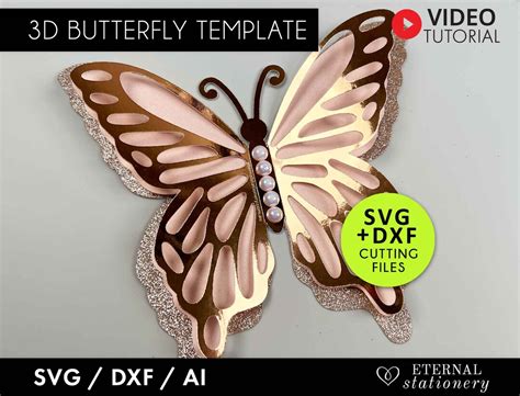 Butterfly Svg 3d Butterfly Template 3d Butterfly Svg Butterflies Svg
