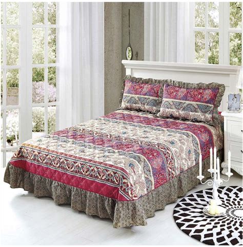 ✅5% off on 2+ 3pc quilt bedspread sets bedding coverlet bedroom floral queen king size, by012. Florence flowers quilted set full queen king size 3pcs ...
