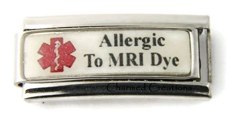 Allergic To Mri Dye Caduceus Medical Alert 9mm Italian Charm Super Link