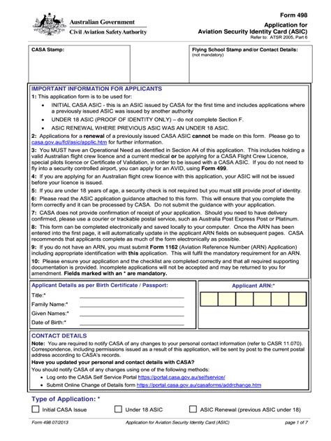 Asic Card Form 498 Fill Out And Sign Online Dochub