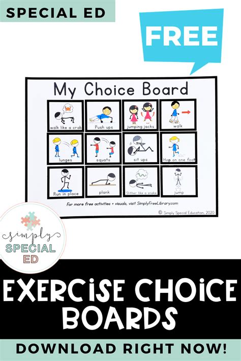 Free Choice Board Printable Distance Learning For Special Education
