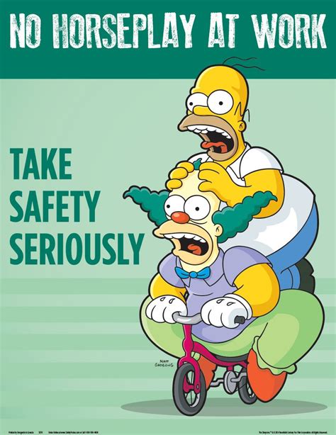Horseplay Simpsons Safety Poster No Horseplay At Work Take Safety