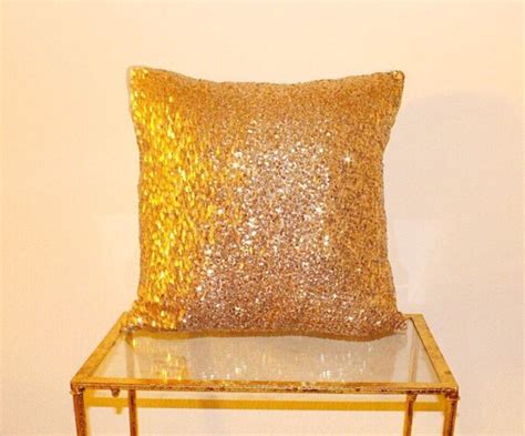 Soft Gold Light Gold Sequin Pillow Case By Crazypillowladies