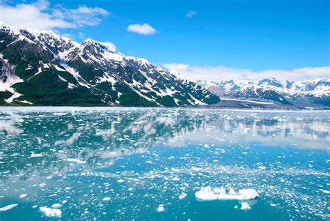 Alaska Blue Sky Cold Glacier Ice Landscape Mountains Nature