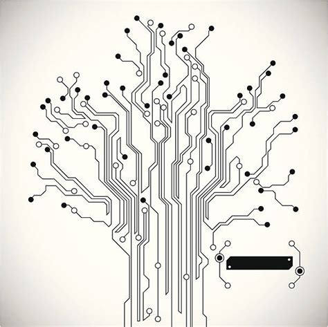 Circuit Board Tree Illustrations Royalty Free Vector