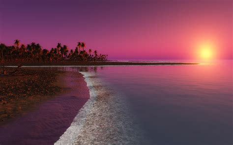 Digital Coastal Beach Sunset Hd Nature 4k Wallpapers Images