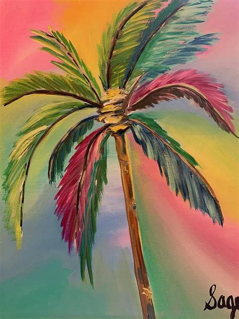 Palm Tree Painting By Monica Sage Fine Art America