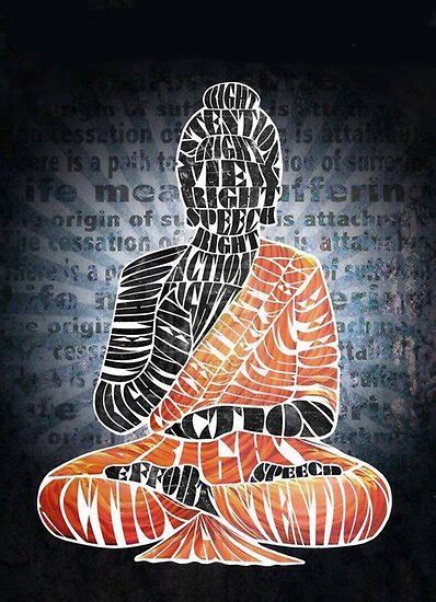 The Eightfold Path Buddha Poster By Free2rocknroll Redbubble