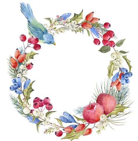 Watercolor Floral Wreath Png Image With Transparent Background Toppng