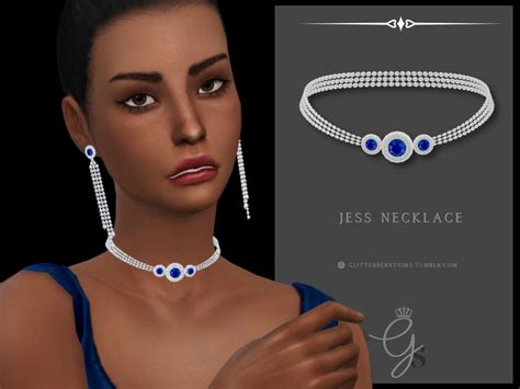 Glitterberrysims Custom Content — Jess Necklace A Gorgeous Sapphire And
