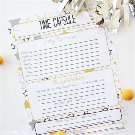 Time Capsule Questions Printable New Years Activities For Kids