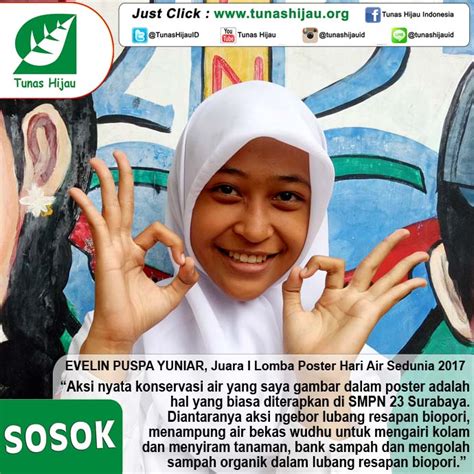 Evelin Puspa Yuniar Juara I Lomba Poster Hari Air Sedunia 2017 Tunas