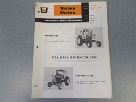 Oliver 1755 1855 1955 Tractor Cabs Brochure 7 Page Good Condition Ebay