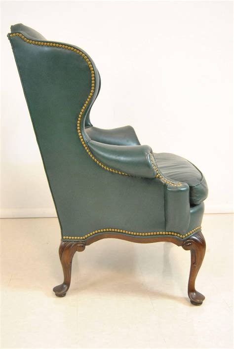 Deconstructed chairs*refinished deconstructed wingback chairs*wingback chairs*deconstructed wingbacks*reupholstered wing back chairs. Hancock and Moore Green Leather Wingback Chair with ...