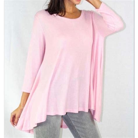Cherish Tops Pink Long Sleeve Waffle Knit Relaxed Thermal Top