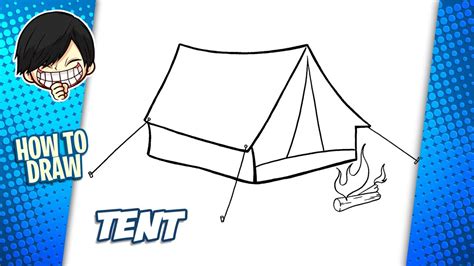 How To Draw A Tent Step By Step Youtube