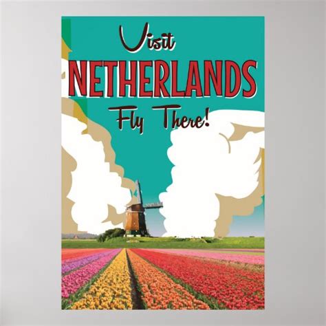 netherlands vintage travel poster