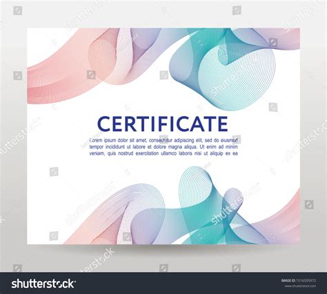 Certificate Template Diplomas Currency Vector Gradient Stock Vector