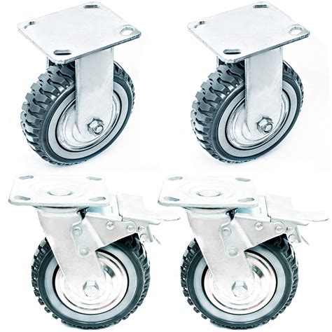 Buy 6 Inch Caster Wheels Heavy Duty 4 Pack Anti Skid Rubber Swivel