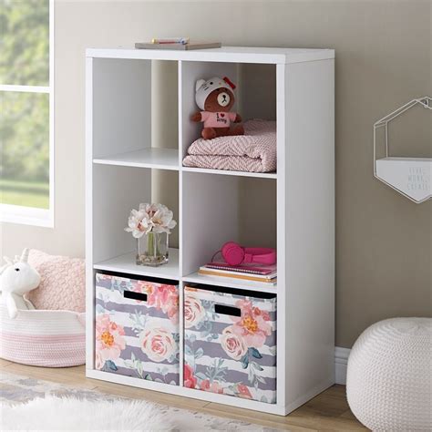 Riverbay Furniture Six Cubby Wood Storage Cabinet In White Homesquare