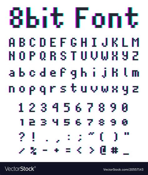 8bit Font Alphabet Retro Style Game Type Download A Free Preview Or