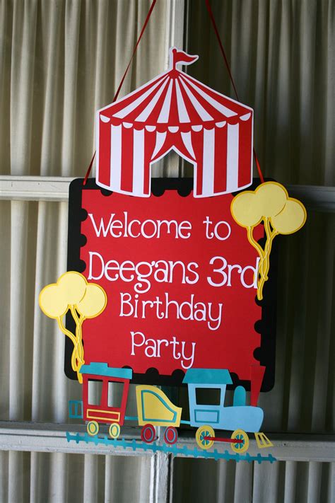 You can't have a carnival themed birthday party without incorporating some circus themes! Circus/Carnival themed birthday door sign, Carnival/Circus ...