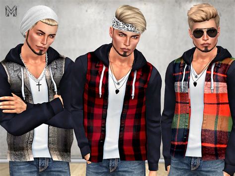 The Sims Resource Mp Male Casual Plaid Jacket