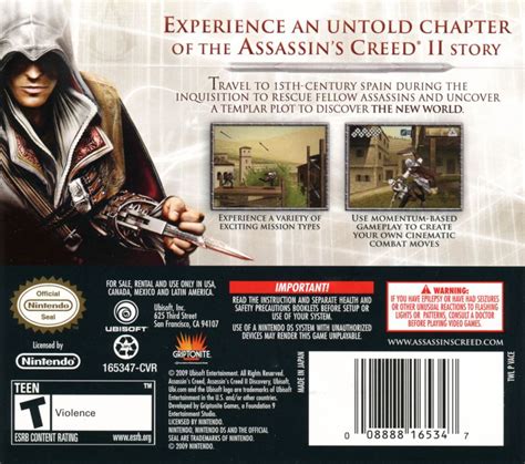 Assassins Creed Ii Discovery 2009 Box Cover Art Mobygames