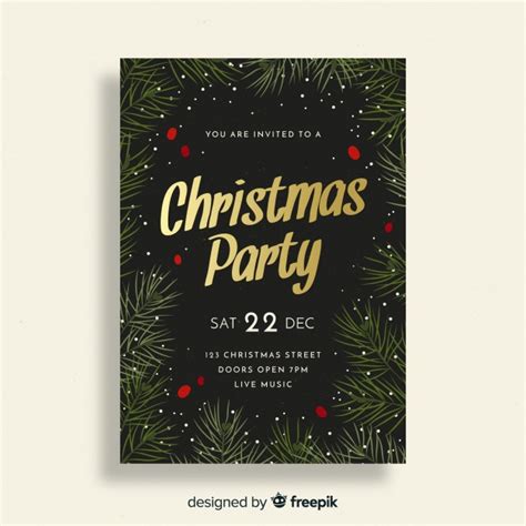 christmas party invitation template vector