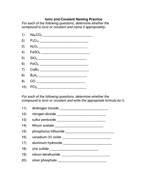 For each pair of elements below draw an atomic diagram showing electrons in different energy levels. All Worksheets » Naming Of Chemical Compounds Worksheets ...
