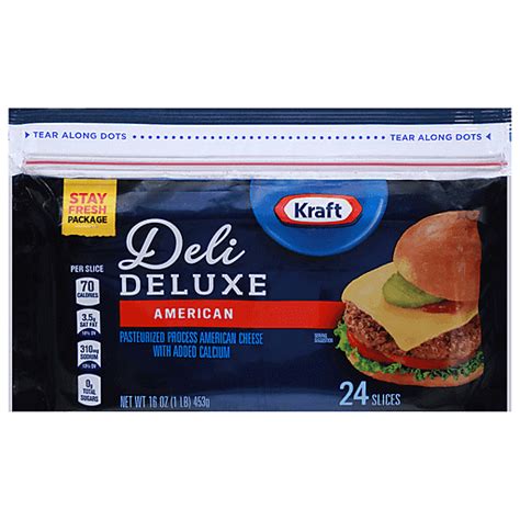 Kraft Cheese Slices American Deli Deluxe 16 Oz Packaged Market