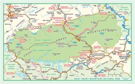 Smoky Mountain National Park Printable Map