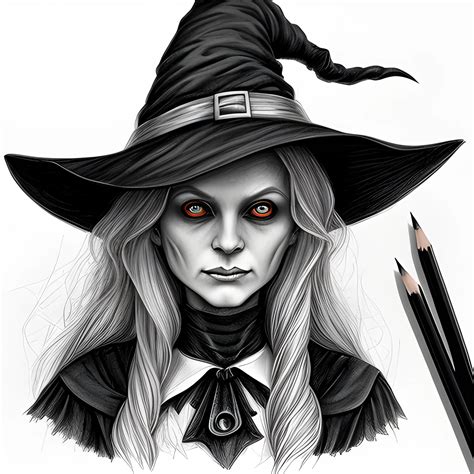 Witch Pencil Sketch Arthubai