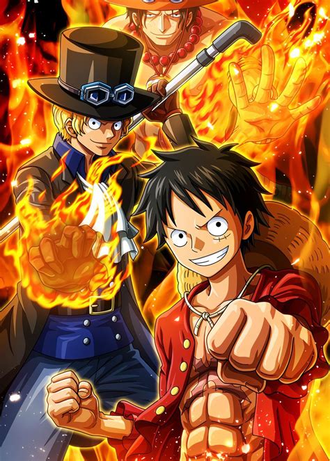 Luffy Sabo Ace Poster By Onepiecetreasure Displate One Piece