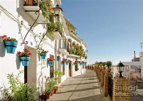 Street View Of The White Washed Village Of Mijas Pueblo Photograph By