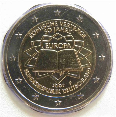 Germany 2 Euro Coin 2007 50 Years Treaty Of Rome F Stuttgart