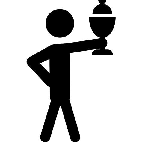 Standing Man Holding Sportive Trophy Cup Vector Svg Icon Svg Repo