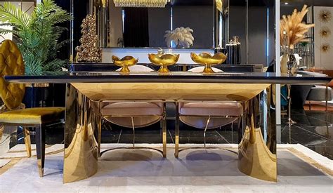 Casa Padrino Luxury Dining Table Black Gold 200 X 100 X H 78 Cm