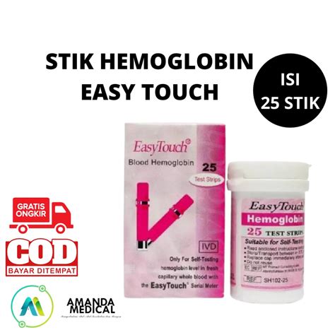 Jual EASY TOUCH STIK STRIP TES HEMOGLOBIN HB 25 STRIP Shopee Indonesia