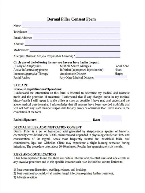 2022 Dermal Filler Consent Form Fillable Printable Pdf And Forms