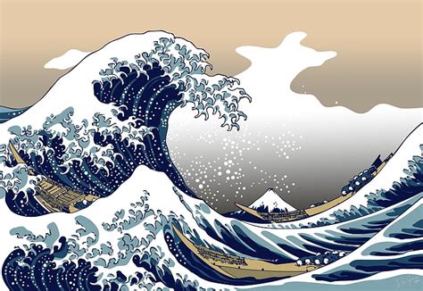 Hd Wallpaper Japanese Waves The Great Wave Off Kanagawa Artwork