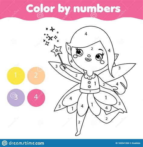 Cute Fairy Girl Coloring Page For Kids Educational Children Game
