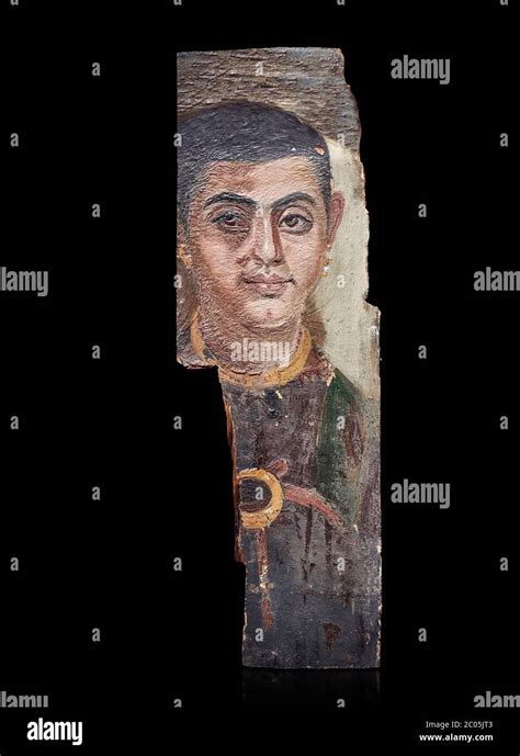 Egyptian Roman Mummy Portrait Or Fayum Mummy Portrait Painted Panel Of A Man Roman Period 1st