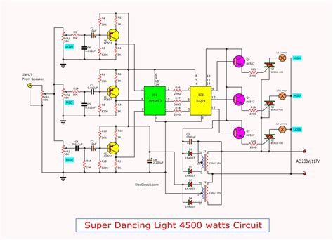Music Dancing Light Circuit4500 Watt Using Opto Isolator