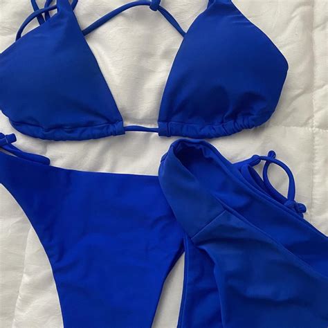 Shein Women S Blue Bikinis And Tankini Sets Depop